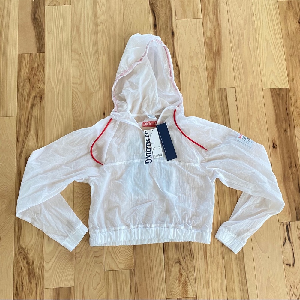 Spalding Sheer Cropped Windbreaker!